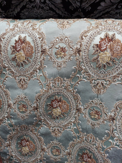 Vintage Medallion Chenille Tapestry Upholstery Fabric high quality tapestry sold by yard 58 inches wide