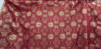 Liturgical Brocade,Church Gorgeous Cross acetate brocade Fabric Cross Brocade Red/ Gold 58" Wide