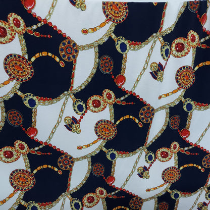 ad Ornaments Inspired design New Liverpool fabric Chains & Medallions High Fashion Inspired Design Print Fabric sold By The Yard