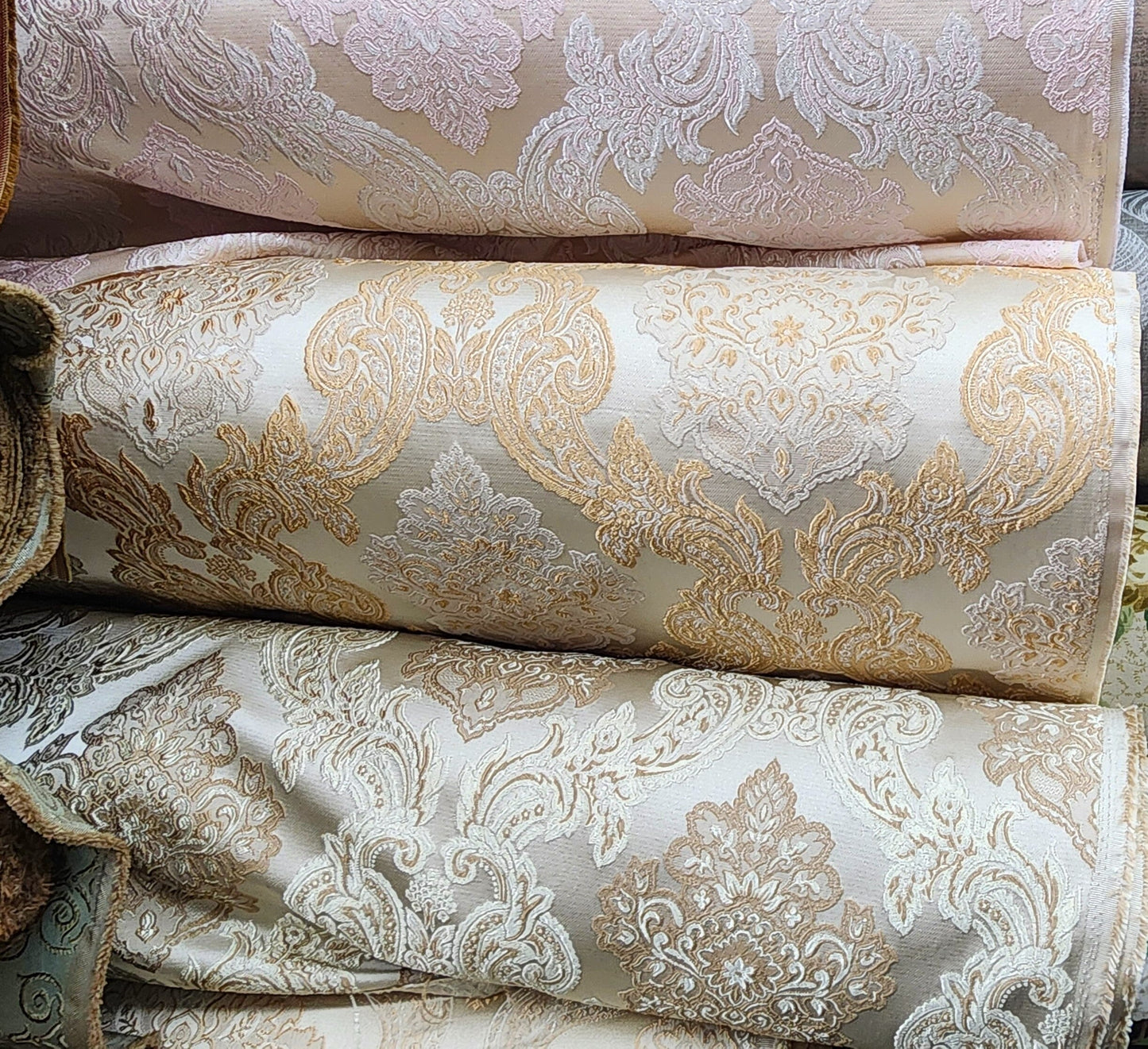 Damask Classic Jacquard Brocade, Fabric 58" Wide, Sold by Yard