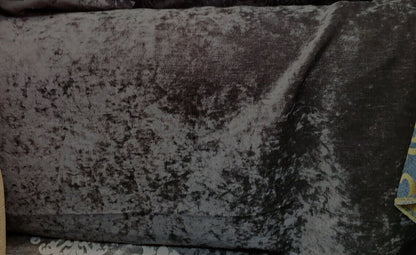 Chenille Fabric Upholstery,  Damask Burnout Chenille Velvet ,Jacquard Damask, 54" wide, color Black/Black , sold by yard in continuous yards