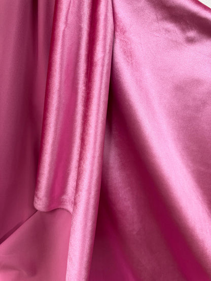 Micro Velvet , Fuschia color, Fabric,Drapery, Upholstery Luxury Fabric, 60" Wide, Sold by The Yard