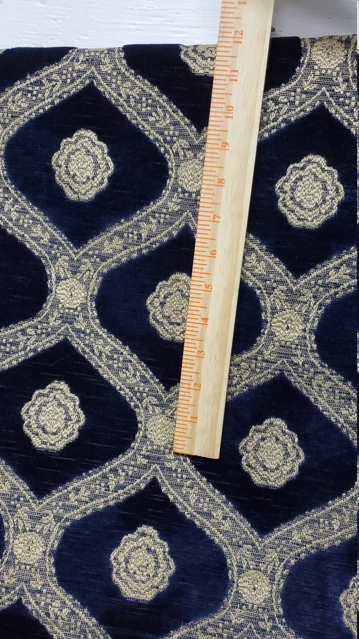 Kravet Couture Chenille Medallion  Fabric, Night blue color, 54" wide, sold by yard