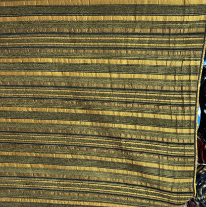 Chenille Tapestry , Upholstery Vintage, Fabric, Striped Pattern, green /gold 54" Wide Sold by Yard