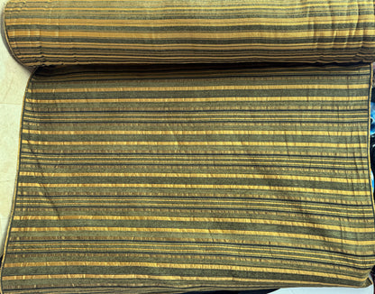 Chenille Tapestry , Upholstery Vintage, Fabric, Striped Pattern, green /gold 54" Wide Sold by Yard