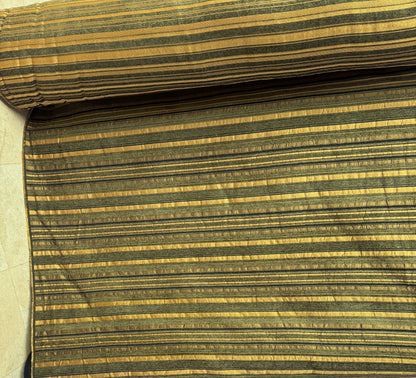 Chenille Tapestry , Upholstery Vintage, Fabric, Striped Pattern, green /gold 54" Wide Sold by Yard