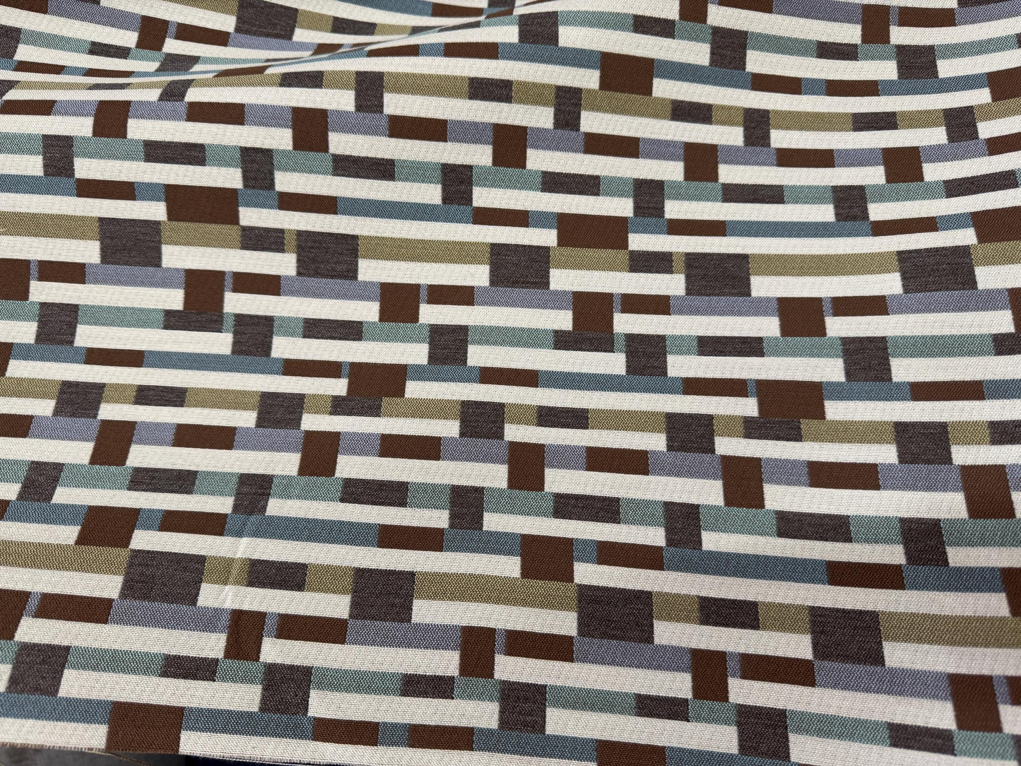 Sunbrella by Mayer Metal Strips Driftwood 434-006 Vollis Simpson Collection Upholstery Fabric
