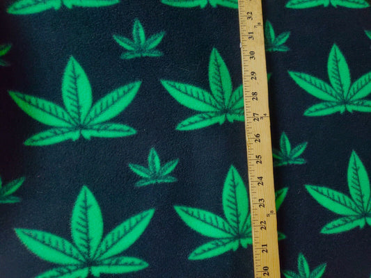 Fleece Print Marijuana Leaf,ad Marijuana, Cannabis Weed ,Fleece fabric, 58" wide, sold by yard