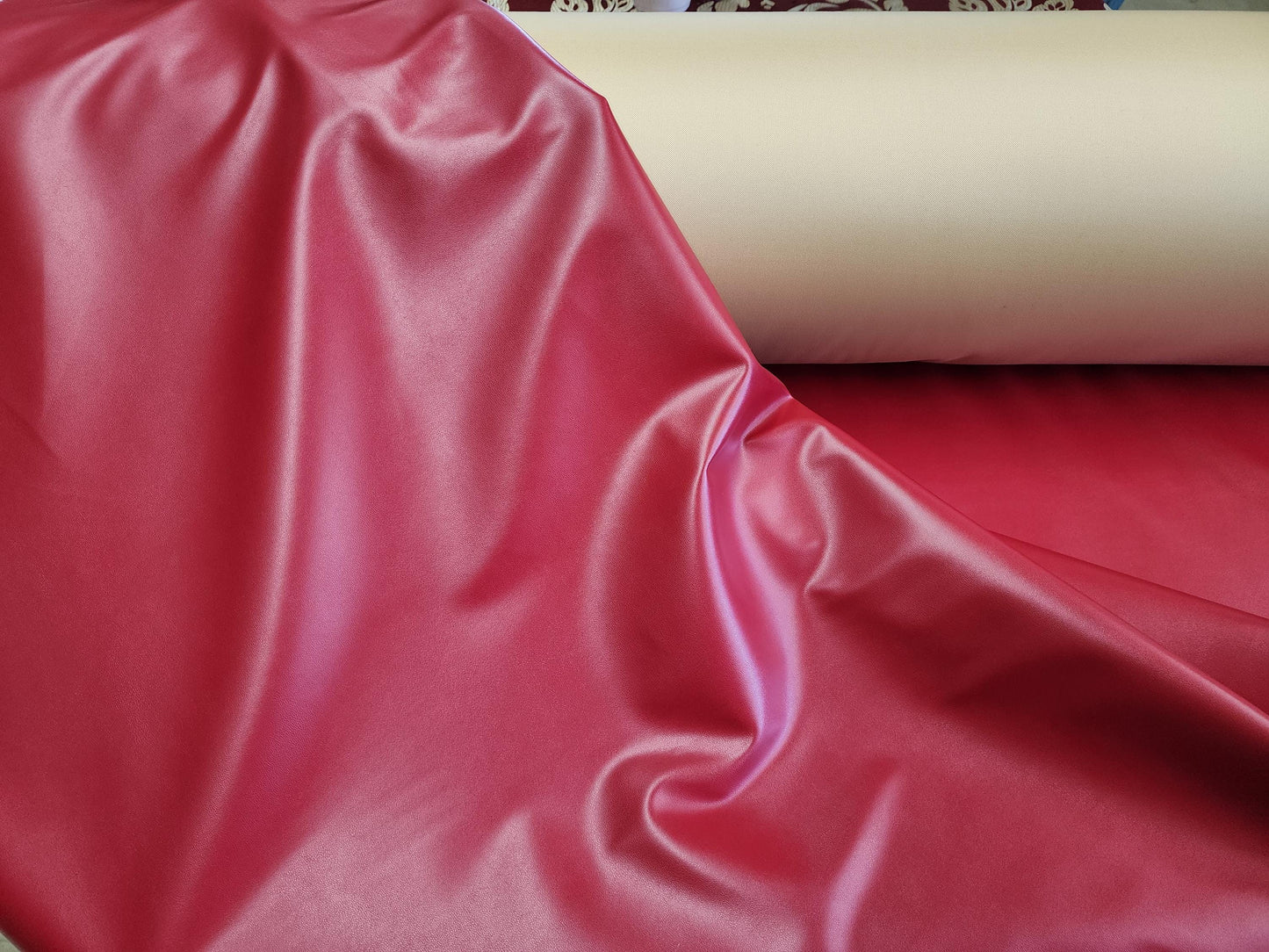 Vinyl Stretch Upholstery Faux Leather Fabric Soft Skin Per Yard