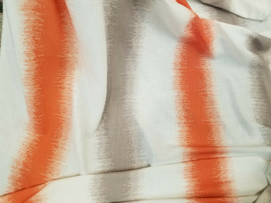 100% Linen Fabric, Luxurious Burnt Orange Woven Linen Stripe Drapery Upholstery Fabric, 54" wide, sold by yard