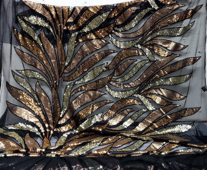 Mini Sequins,Glitters Multi Color Sequins , on BLACK Mesh Fabric by the Yard, 54" wide