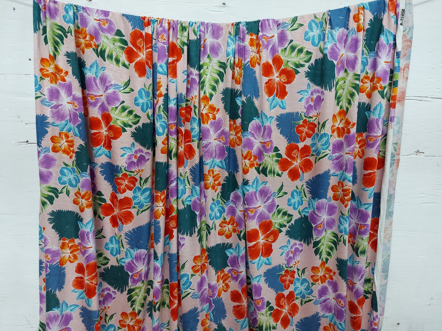 ad Rayon/linen fabric new floral print 58/60 sold by yard