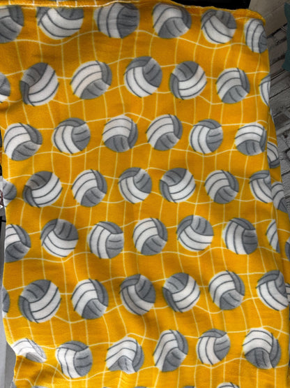 Yellow Volleyball Anti Pill Print Fleece Fabric 58 inches fabric sold by yard