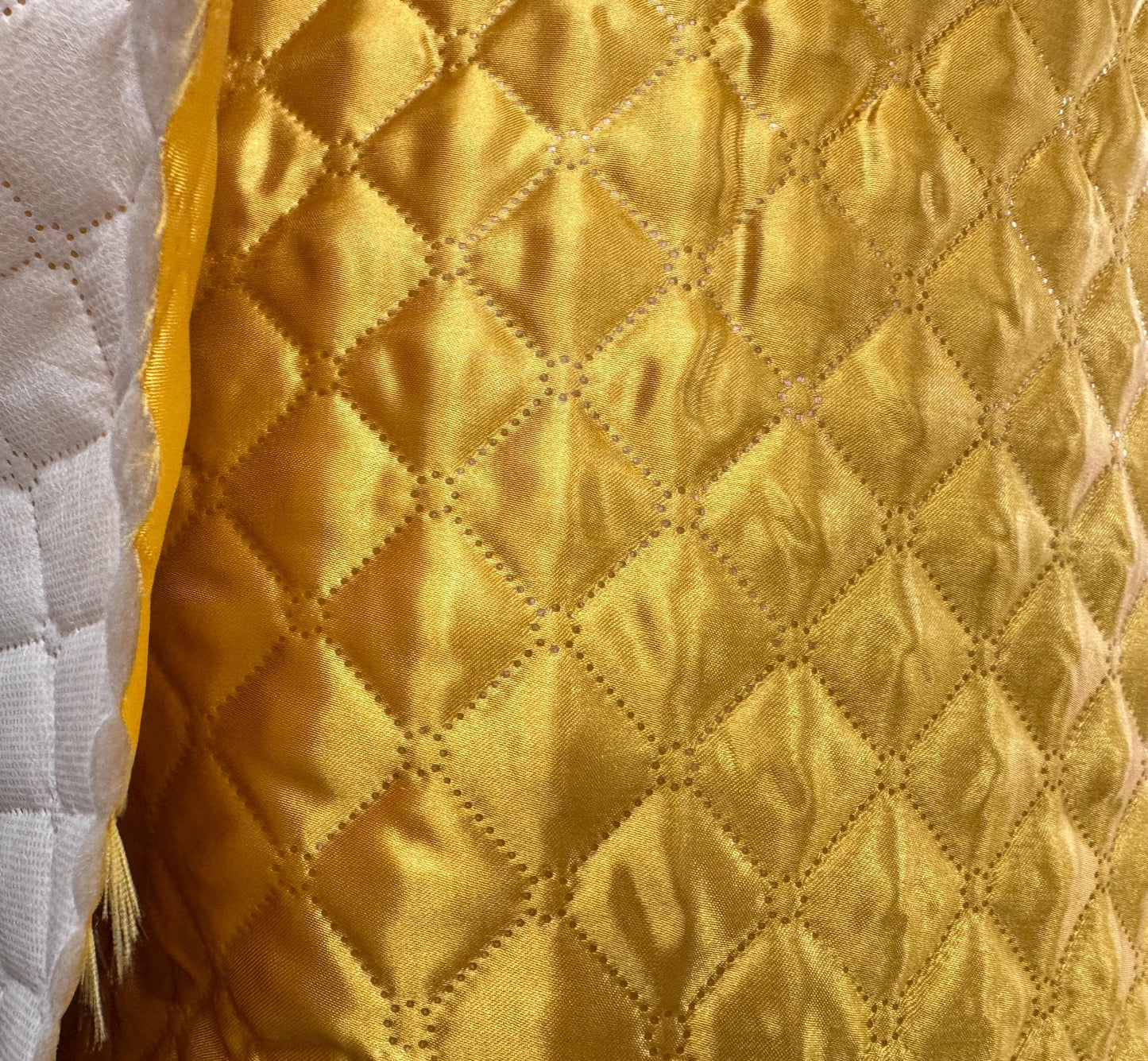 Polyester Quilted Padded Lining Fabric Gold color, sold by yard, 60" wide