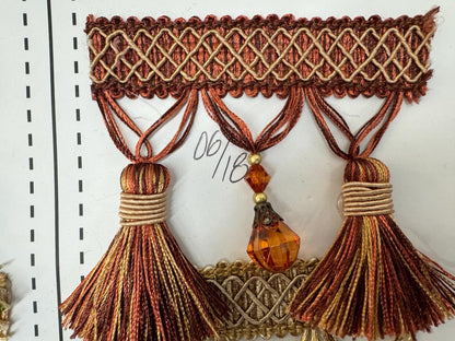 Tear Drop Beaded Trim Fringe Gimp, 3.5", Top Sold By The yard,  Tassel Trim Fringe Fabric  for Decoration