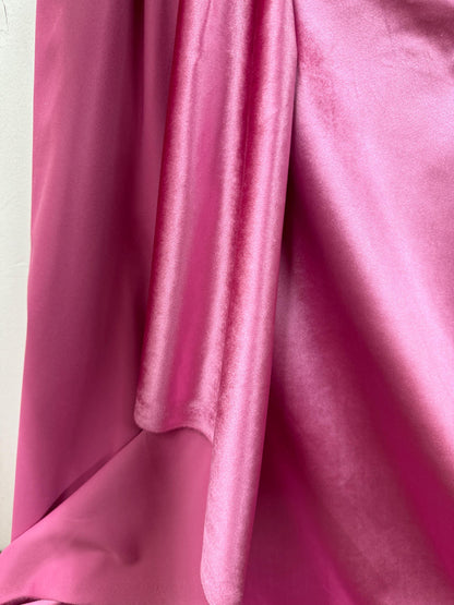 Micro Velvet , Fuschia color, Fabric,Drapery, Upholstery Luxury Fabric, 60" Wide, Sold by The Yard