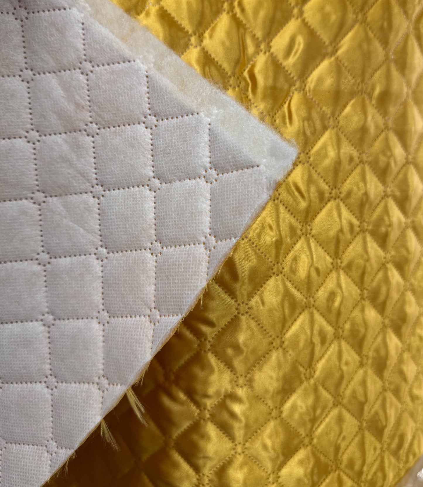 Polyester Quilted Padded Lining Fabric Gold color, sold by yard, 60" wide