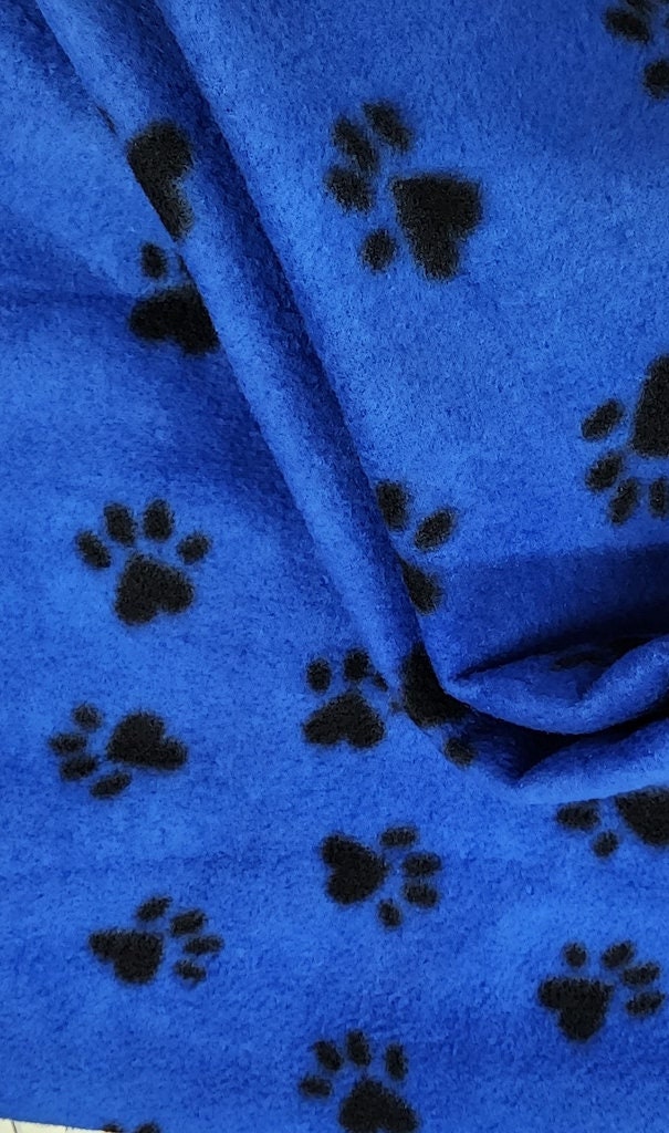 Ad Fabric, Polar Fleece Fabric Prints  Red Fleece Paws Black Fleece Fabric / 60" Wide/Sold by The Yard