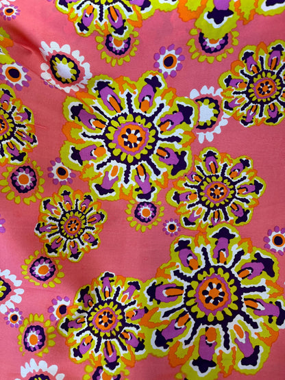 Silk Prints fabric, Floral design, 44" wide, sold by yard
