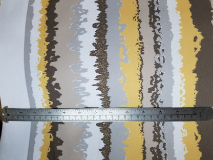 Waterproof Outdoor Canvas Patio Fabric, Multi Striped Brown,Gray/Yellow fabric, water repellent sold by yard, 58" wide