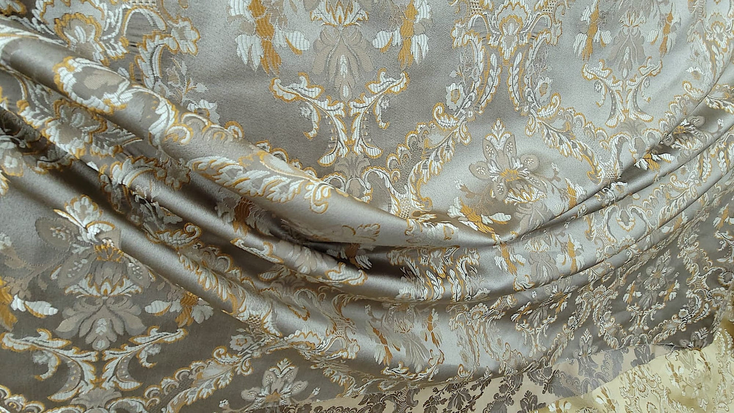 Damask Jacquard Brocade, victorya Classic Fabric 110" Wide, Color Sage, Sold by Yard