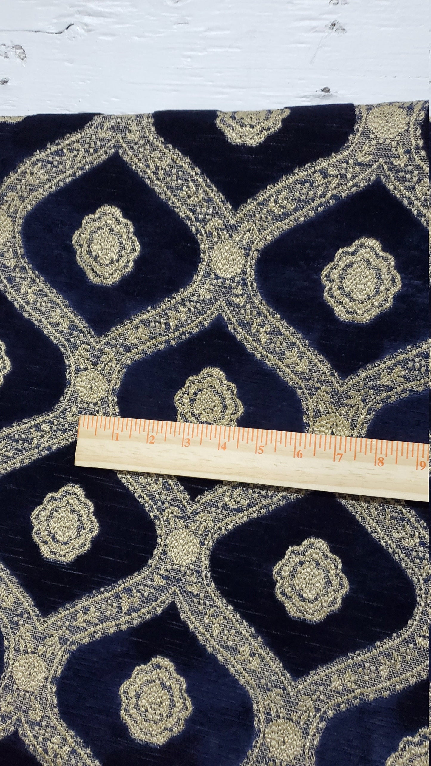 Kravet Couture Chenille Medallion  Fabric, Night blue color, 54" wide, sold by yard