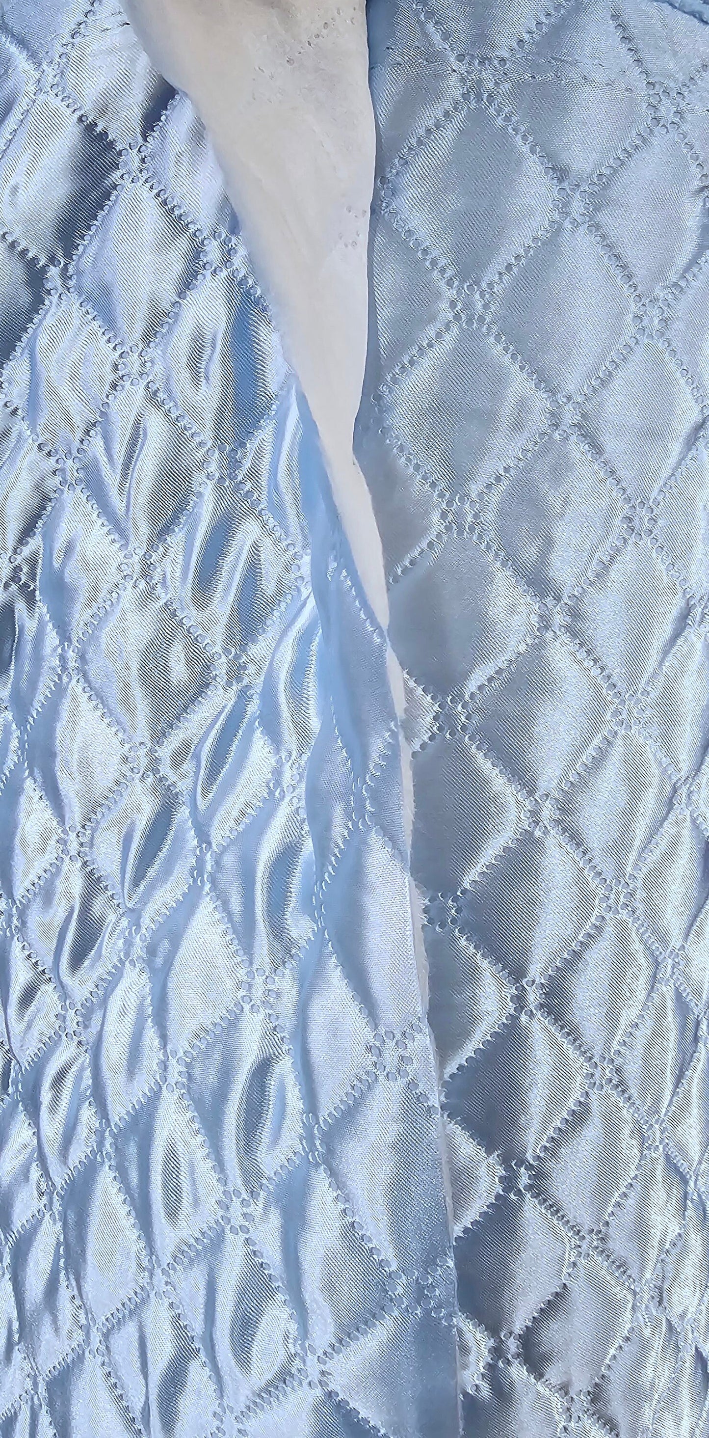 Polyester Quilted Padded Lining Fabric baby blue, 60" wide, sold by yard