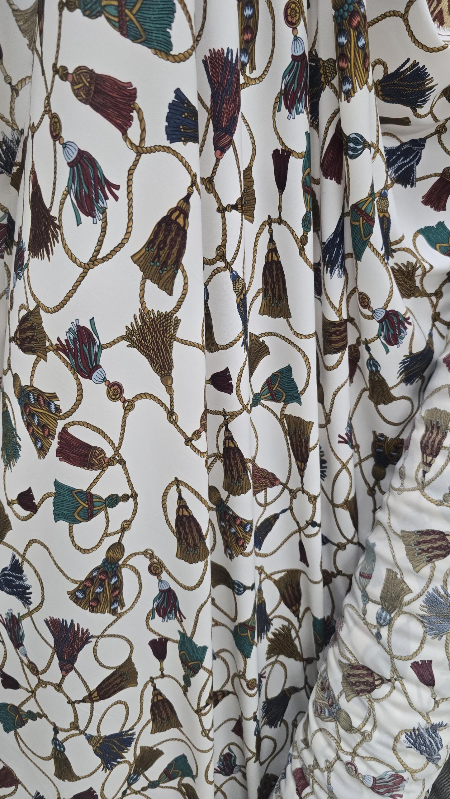 Wool Peach Fabric Baroque Inspired 58" Ornaments  sold By The Yard, 58" wide, sold by yard in continuous yards