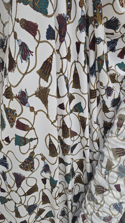 Wool Peach Fabric Baroque Inspired 58" Ornaments  sold By The Yard, 58" wide, sold by yard in continuous yards
