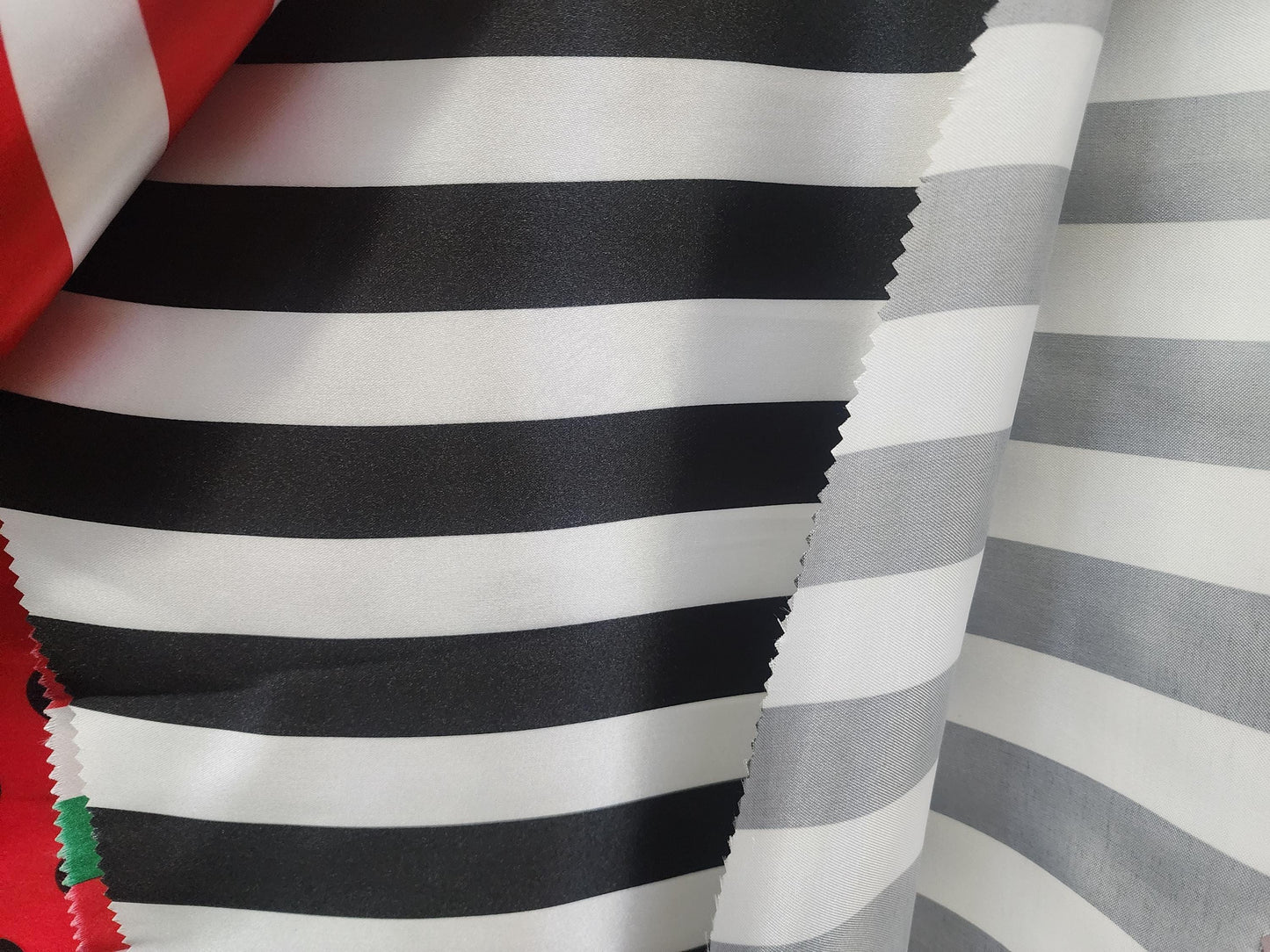 Stripe Soft/Silky Charmeuse Satin 1inch striped Fabric. Sold by The Yard