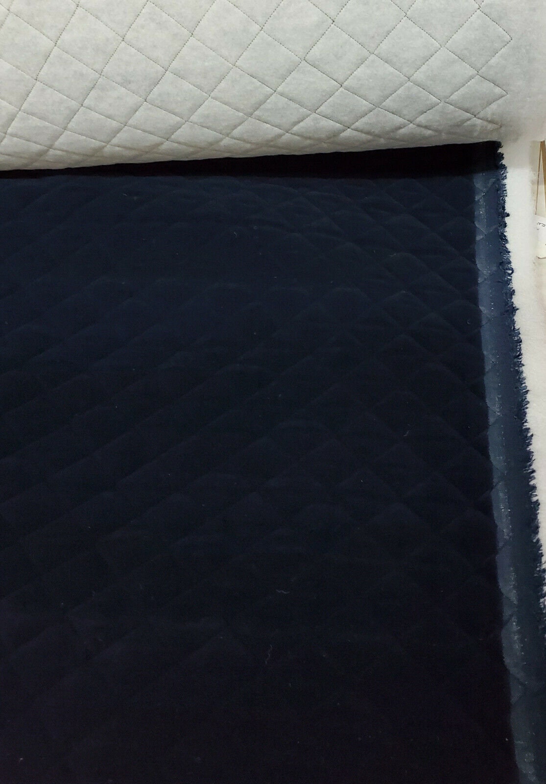 Quilted Navy Velvet Fabric,Upholstery Fabric , PINDLER ‘Tesoro’ TES009, 54" wide.