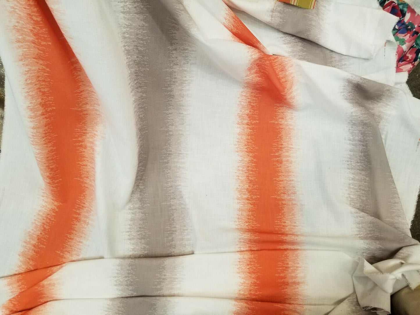 100% Linen Fabric, Luxurious Burnt Orange Woven Linen Stripe Drapery Upholstery Fabric, 54" wide, sold by yard