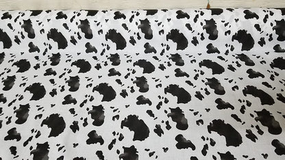 ad poly cotton White/Brown Cow Poly Cotton 58 Inch Fabric Sold by The Yard
