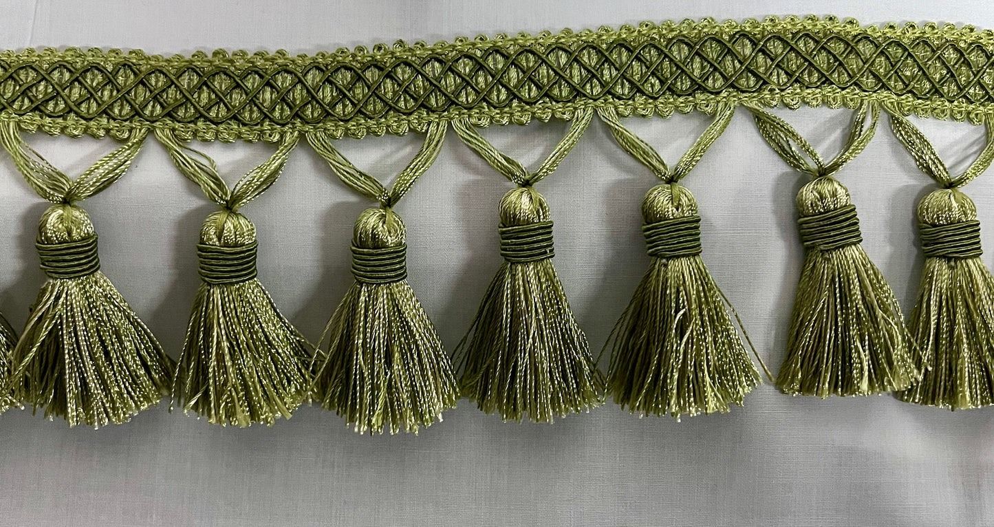Beaded Tassel Fringe Trim 3.5" Style# Bf 1478 , 4 Colors Available