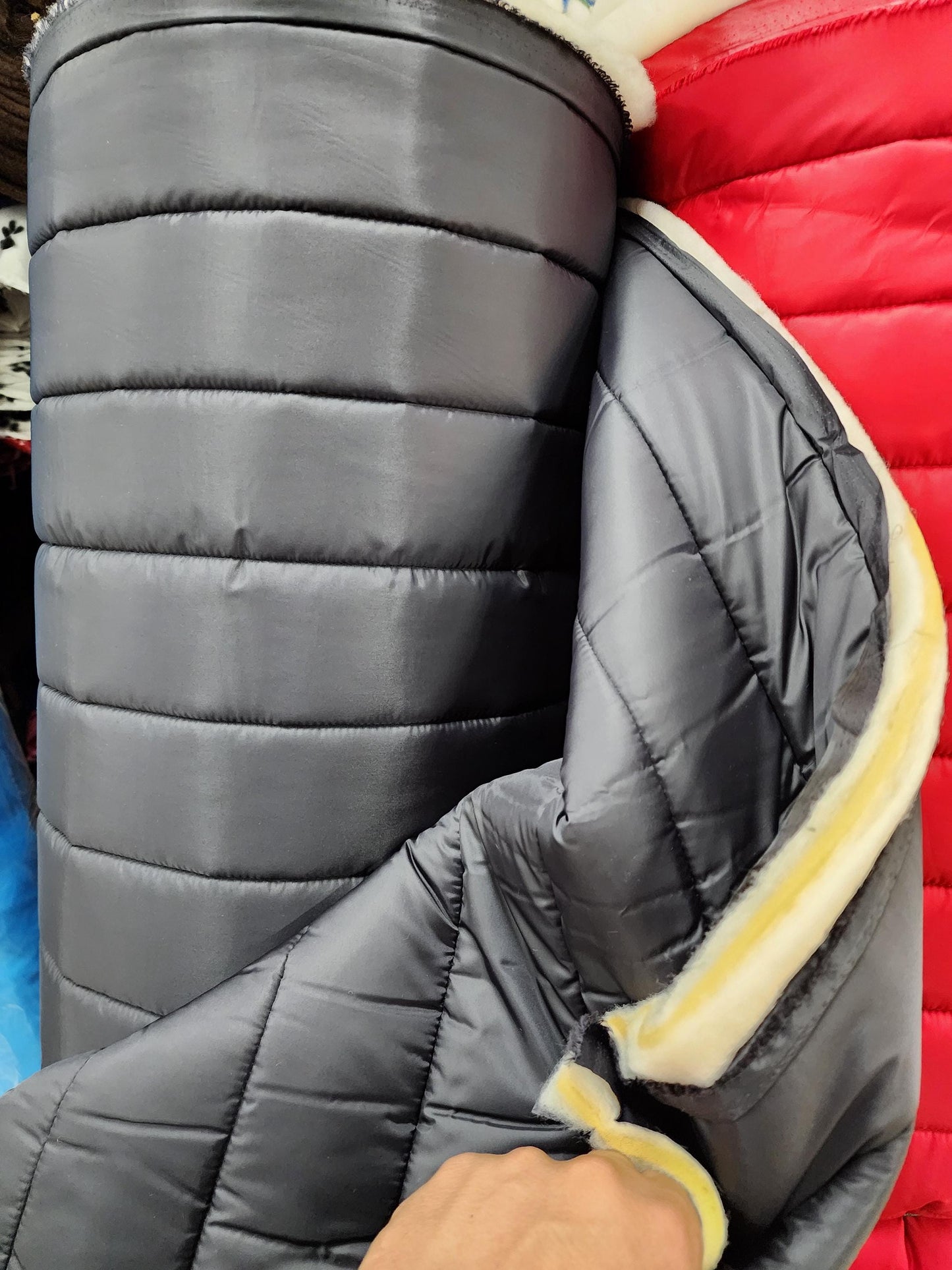 Double Sided Thick Striped Quilted Lining Fabric 58 inches wide sold by yard