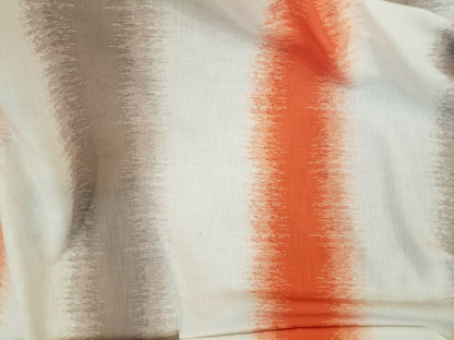 100% Linen Fabric, Luxurious Burnt Orange Woven Linen Stripe Drapery Upholstery Fabric, 54" wide, sold by yard