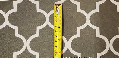 Outdoor Waterproof Upholstery Moroccan White on Grey Canvas fabric 60" Wide