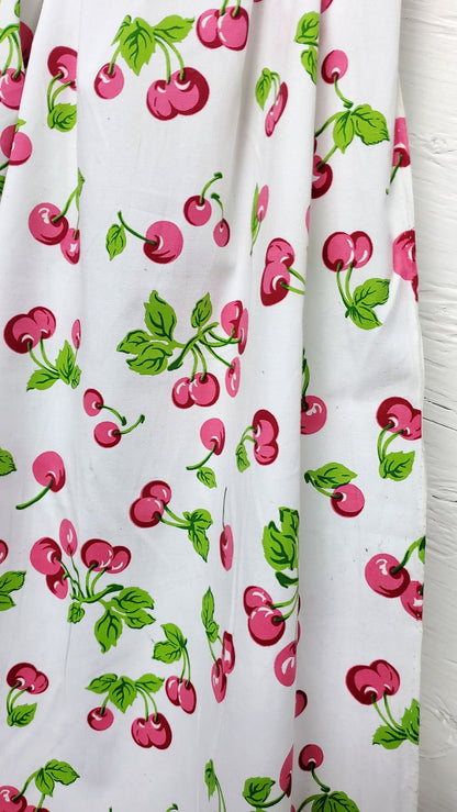 cotton fabric, Cherris print, yummy  cherries ,on white  fabric, 100% cotton  fabric, color multicolor, 58" wide, sold by yard