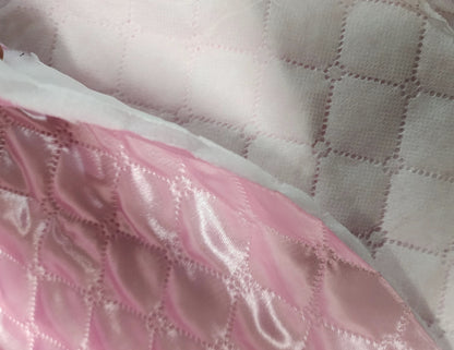 Polyester Quilted Padded Lining Fabric pink, 60" wide, sold by yard