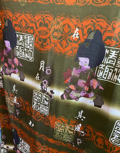 Japanese design print on poly spandex 4-way stretch 58/60” Sold by the YD Sold by Yard
