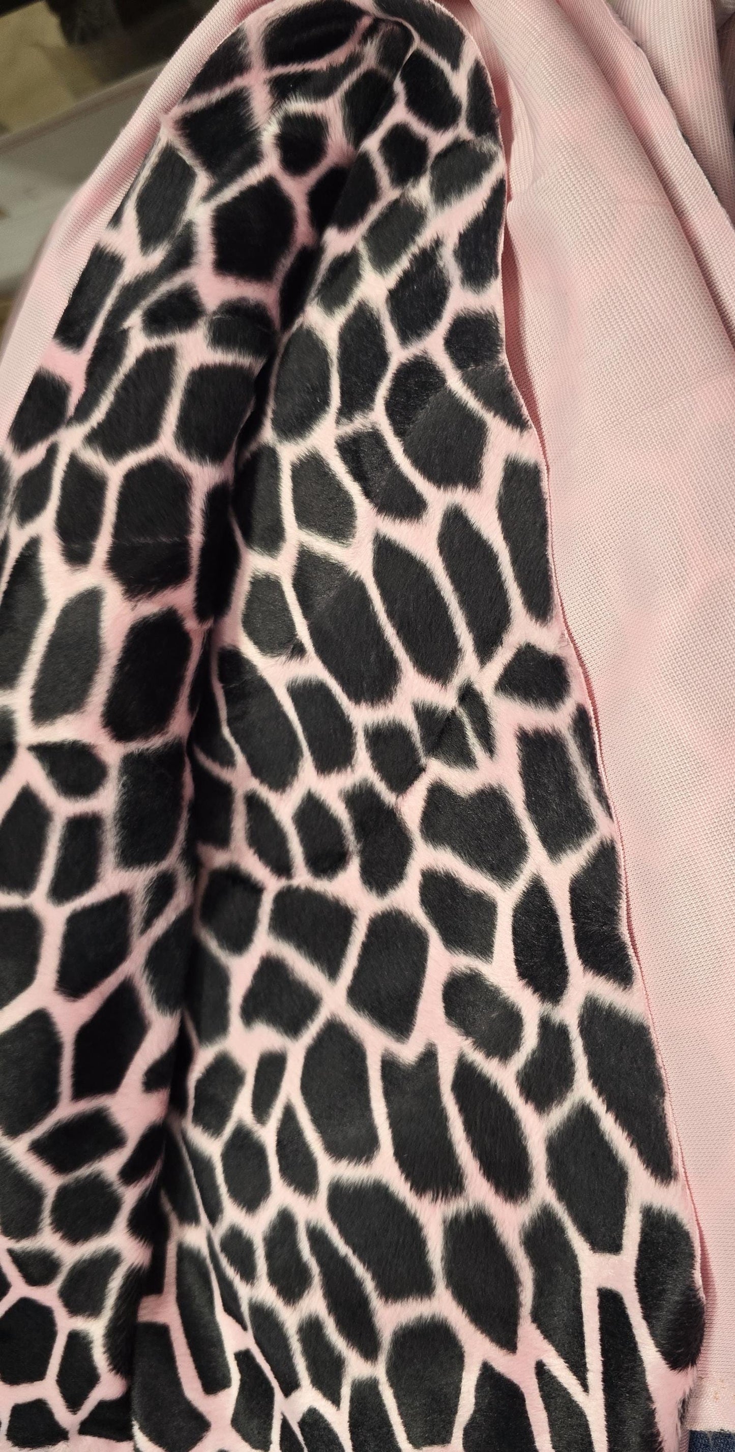 Velboa Smooth Wave Prints Baby Jiraffa chocolate  Fabric by The Yard 58 inches wide