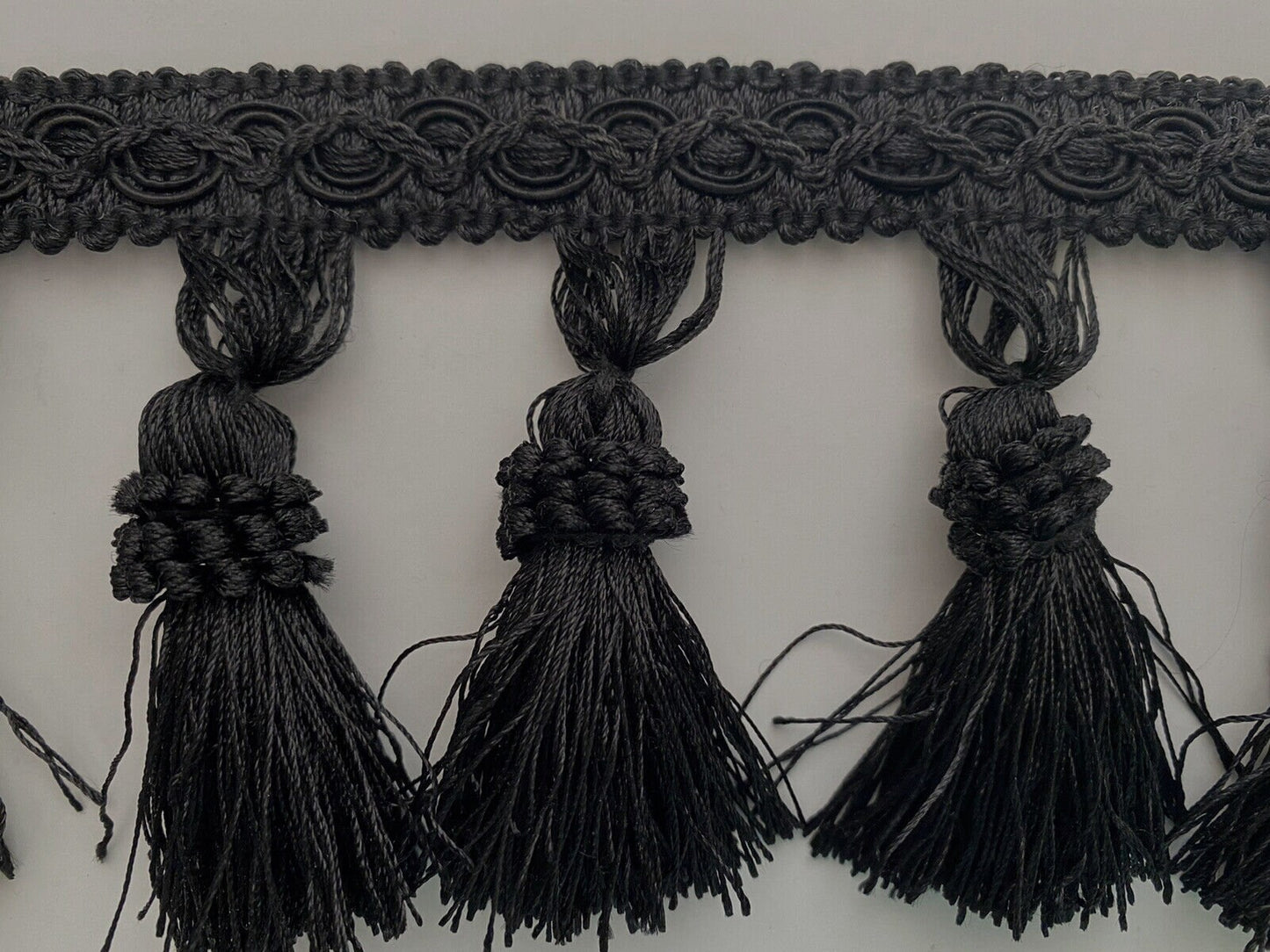 Black 3.75" Tassel Fringe Trim By The Yard  Trimming Handwork DIY Craft Sewing Accessory Lace for Decoration