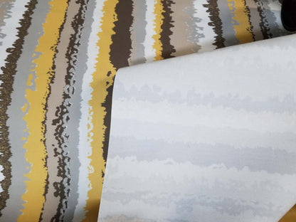 Waterproof Outdoor Canvas Patio Fabric, Multi Striped Brown,Gray/Yellow fabric, water repellent sold by yard, 58" wide
