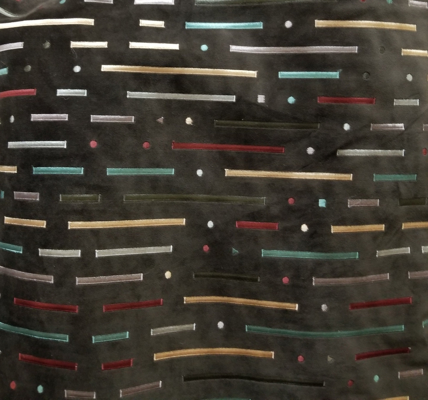 VELVET Brown fabric -painted striped  multicolor , upholstery fabric,  - 54" width - sold by yard