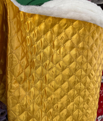Polyester Quilted Padded Lining Fabric Gold color, sold by yard, 60" wide
