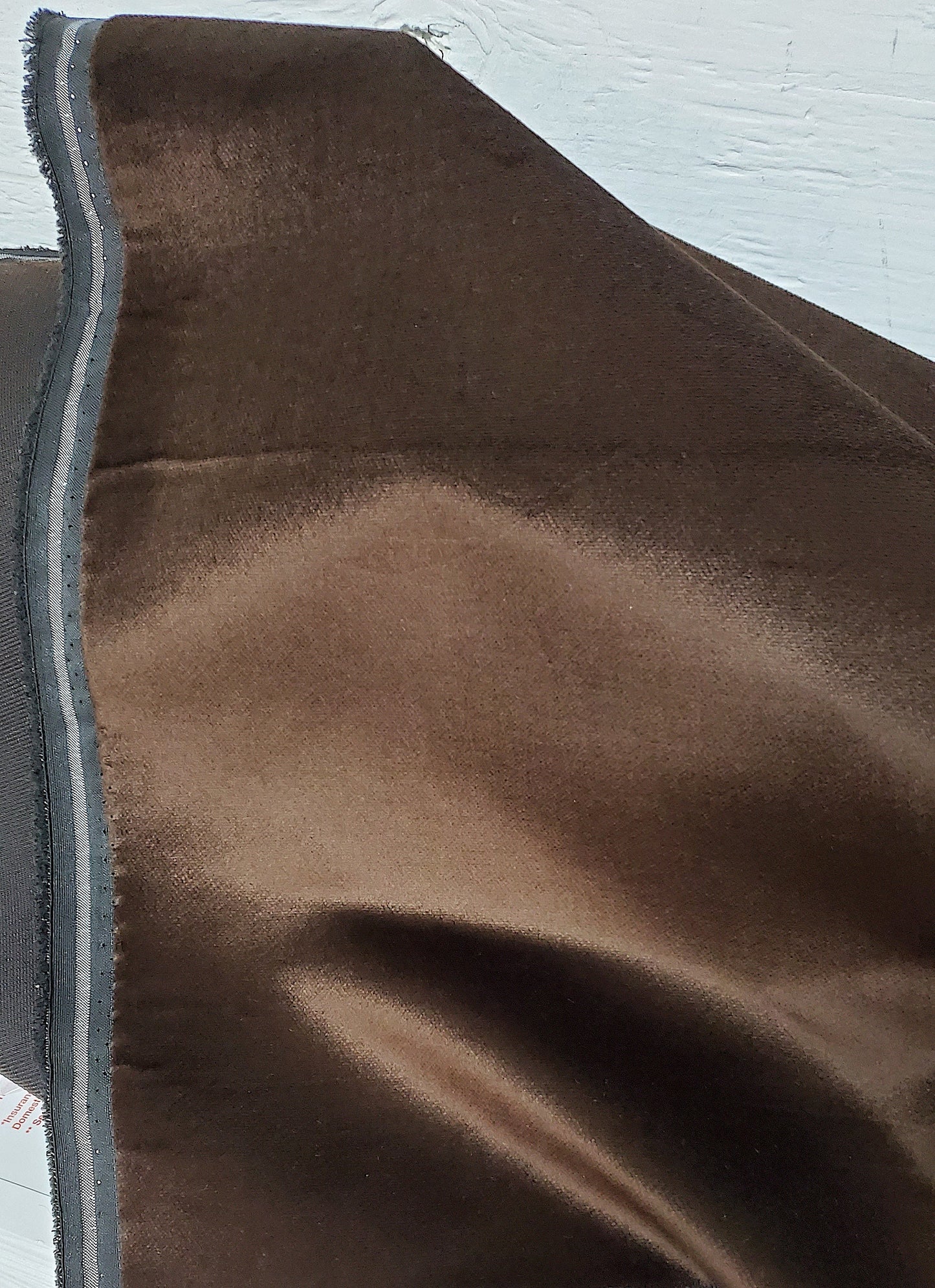 JB Martin 100% Cotton Velvet Upholstery Fabric by The Yard Color Chocolate, 54" wide.