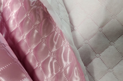 Polyester Quilted Padded Lining Fabric pink, 60" wide, sold by yard