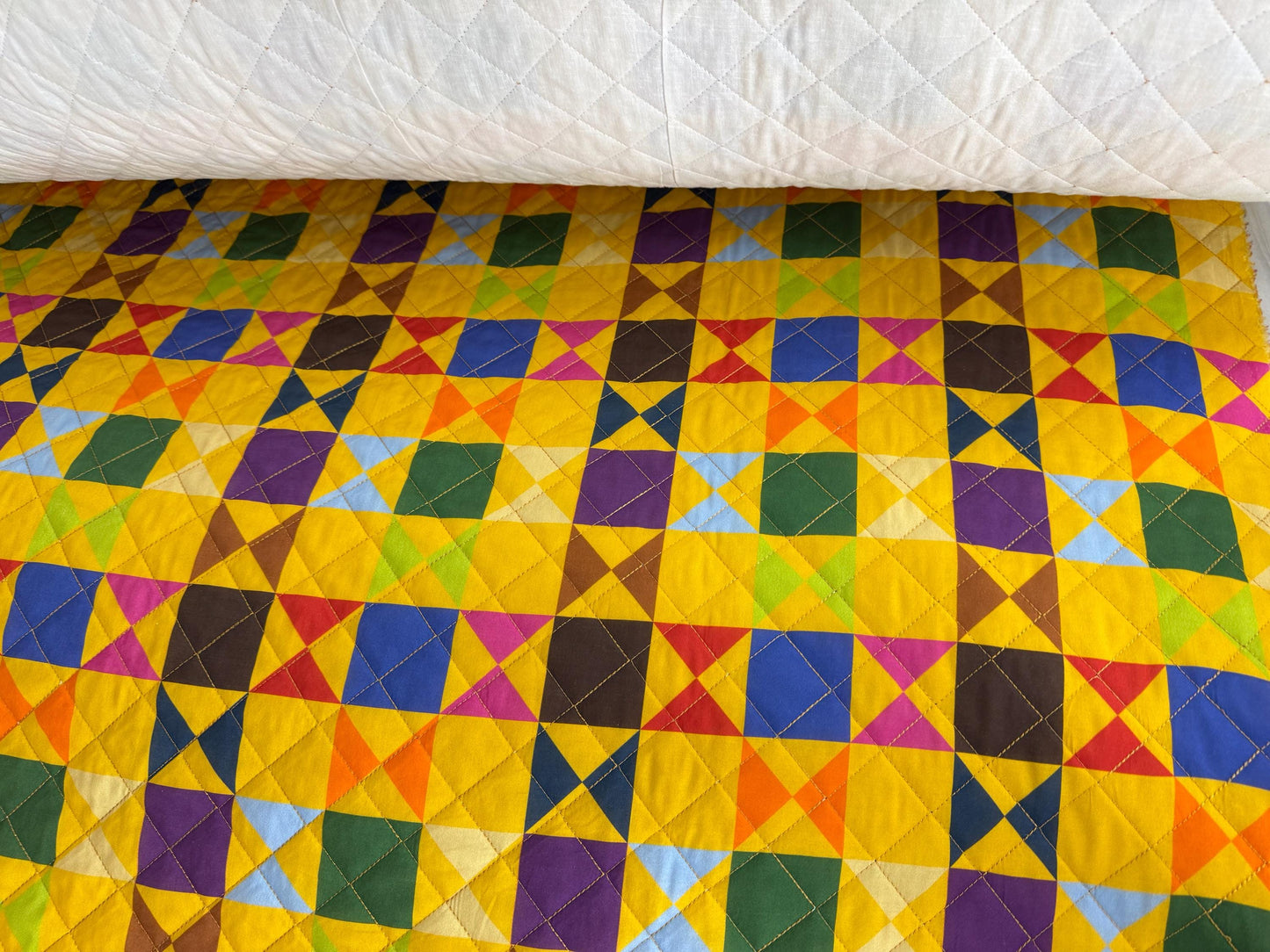 Pre-Quilted Tartan, Fabric. 54" wide, cotton 100%  Fabric by The Yard