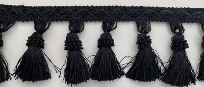 Black 3.75" Tassel Fringe Trim By The Yard  Trimming Handwork DIY Craft Sewing Accessory Lace for Decoration