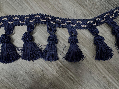Blue 3.75" Tassel Fringe Trim By The Yard  Trimming Handwork DIY Craft Sewing Accessory Lace for Decoration